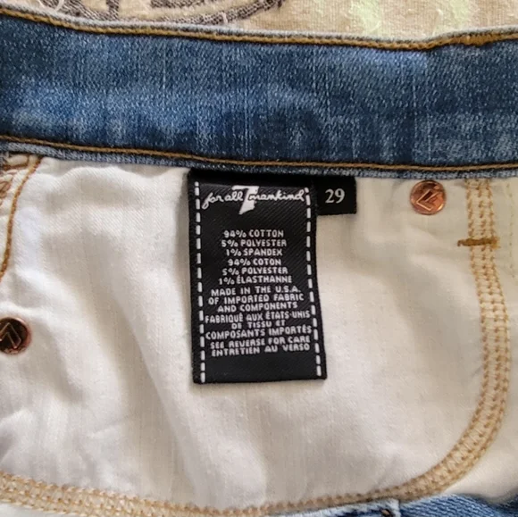 7 for All Mankind Cropped Boot Distressed Jeans 29 - Picture 3 of 5
